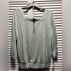 AB Studio Long Sleeve Top w/ Necklace Size L
